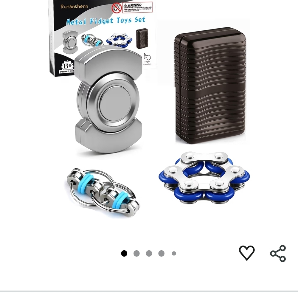 Silver and Blue Fidget Toy Set